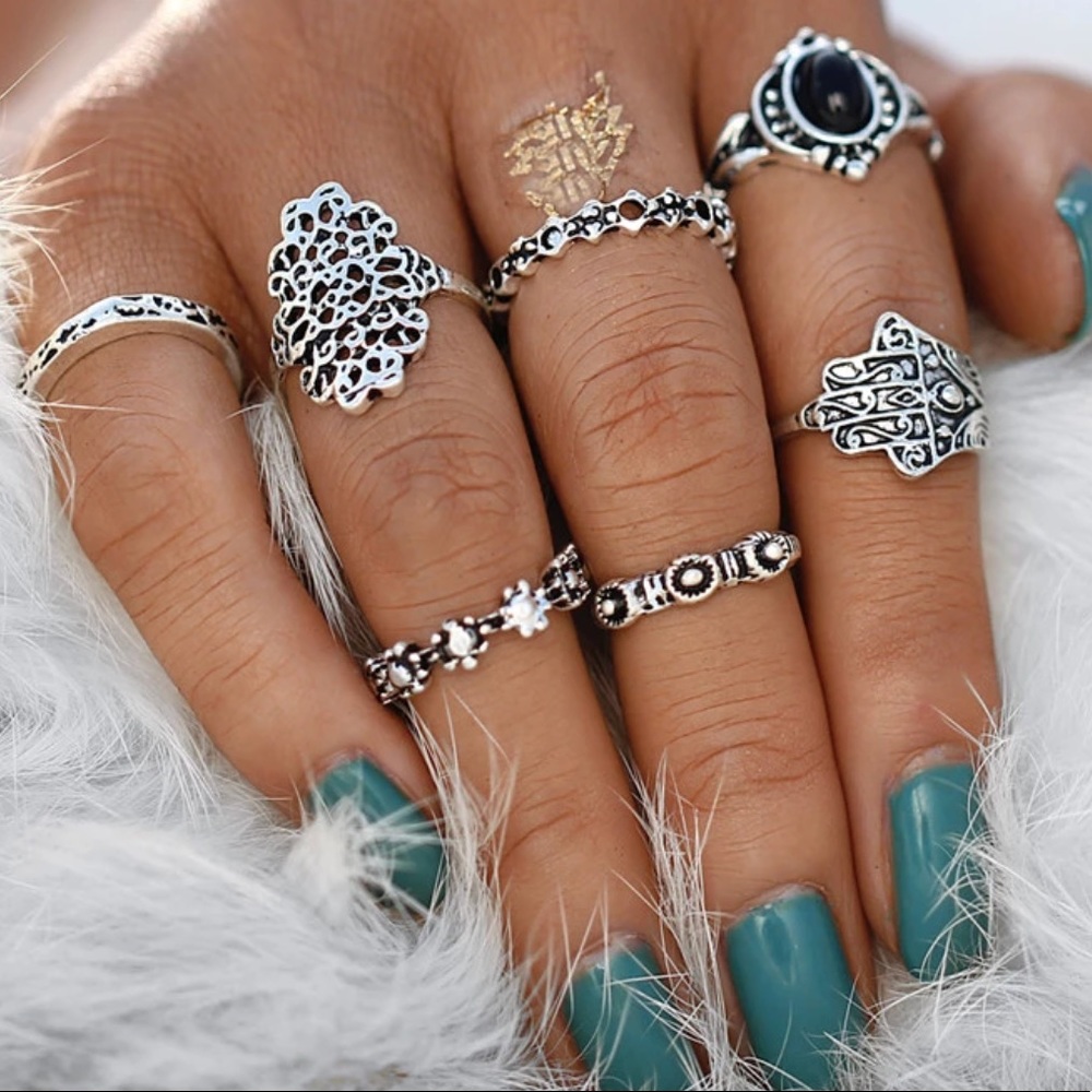 “ATHENA” 💫 Bohemian Chic Set of Rings - Vintage
